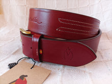 Cargar imagen en el visor de la galería, Cinturón Vaquetilla bordado 4 cm